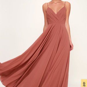 Lulu's All About Love Rusty Rose Maxi Dress